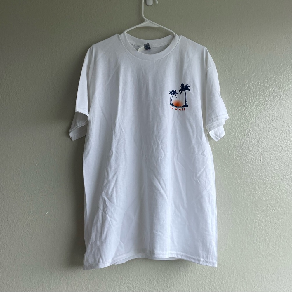 NEW Men’s Hawaii T-Shirt | White Short Sleeve Shirt | Size Large